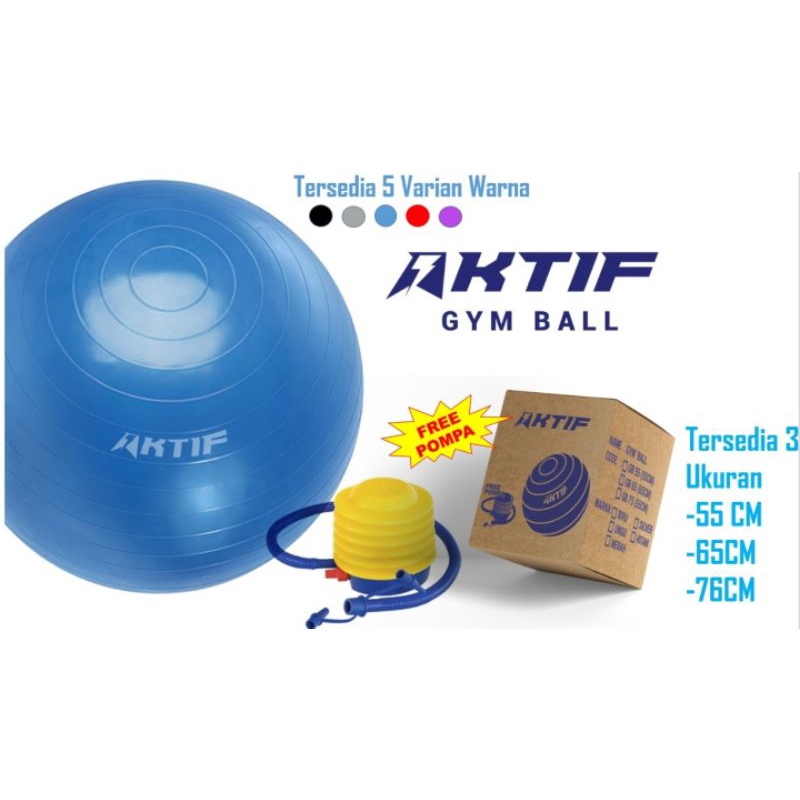 Gym ball Aktif Ibu Hamil / Bola Gym / Gymball / Bola yoga fitness Ukuran 75cm Bonus Pompa (69RB)Besar