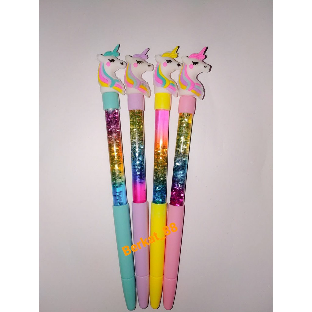 

Pulpen Gel Lucu Model Glitter Air Unicorn / Unik / Lucu