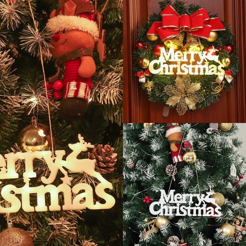 Creative Merry Christmas Letter Sign LED Lights/ Xmas Decoration Colorful Letter Modeling Lights