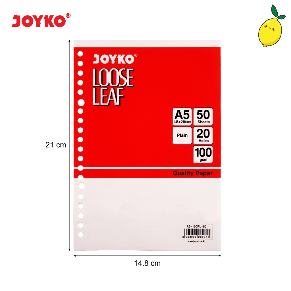 

Loose Leaf Refill Kertas File Binder Joyko A5 Plain - 50 Lembar