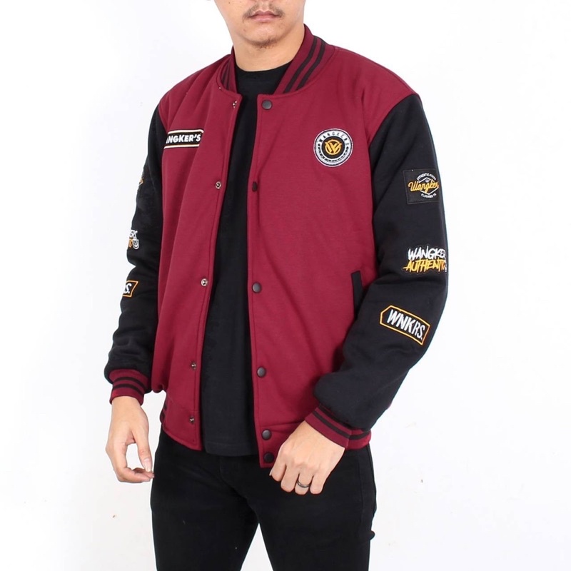 Jaket Varsity fleece full bordir