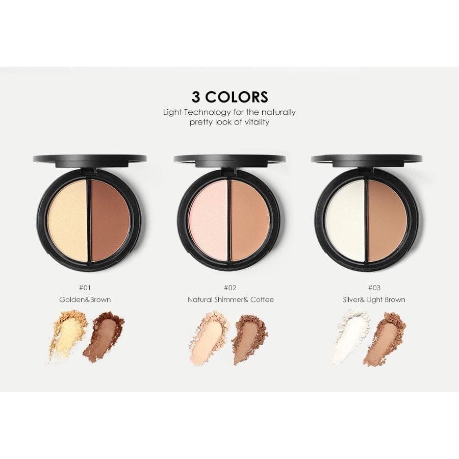 (READY STOCK) Focallure Contour & Highlighter Duo Powder Cake 2 color FA 05 FA05