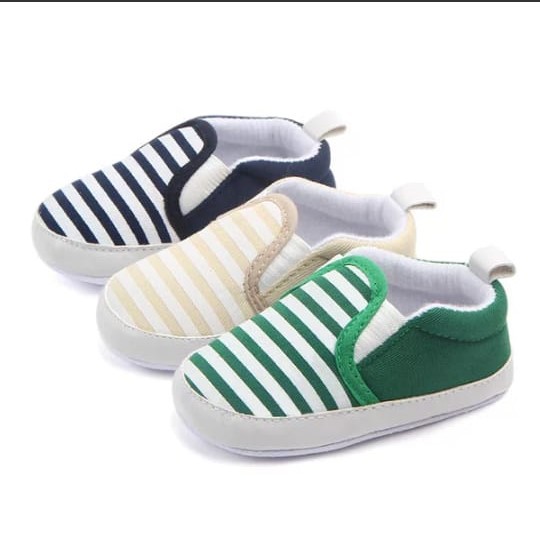 PWS. PREWALKER SHOES. sepatu baby boy. baby shoes. prewalker shoes. baby girl shoes. STRIPES CREAM