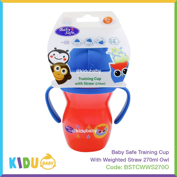 Baby Safe Botol Minum Anak Training Cup With Weighted Straw 270ml Kidu Baby