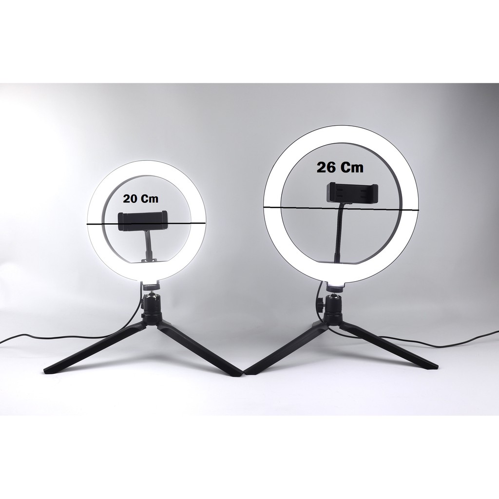 Ring Fill Light Lampu Selfie Studio Photo 20&amp;26cm With Phone Holder