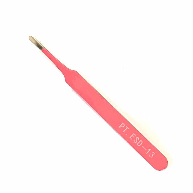 Pinset Tweezers Pinset Lurus Pinset Bengkok PT ESD-13 PINK Besi Paking