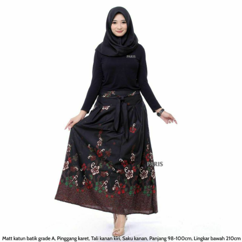 Rok Katun Motif Batik Wanita Remaja Dewasa Panjang Jumbo Fashion Muslim Kekinian Terbaru Pekalongan-K