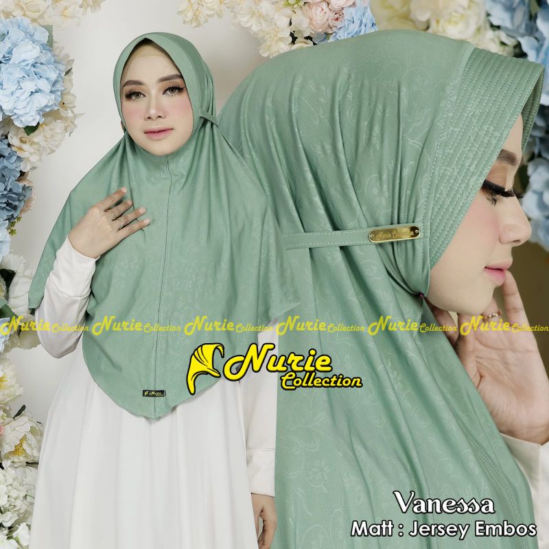 [Ori Nurie] VANESSA ••hijab instan pet tali••hijab instan jersey embos