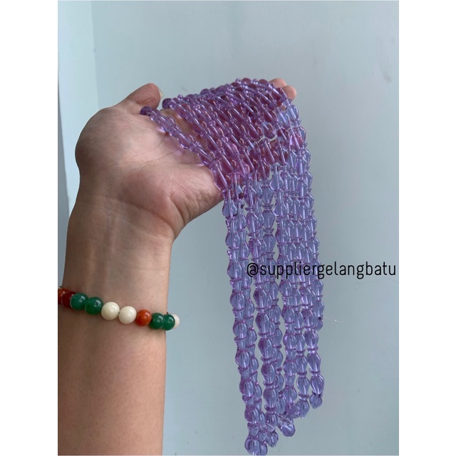 manik ujung kepala tasbih GUCI UNGU QUARTZ aksesori kalung gelang 10mm