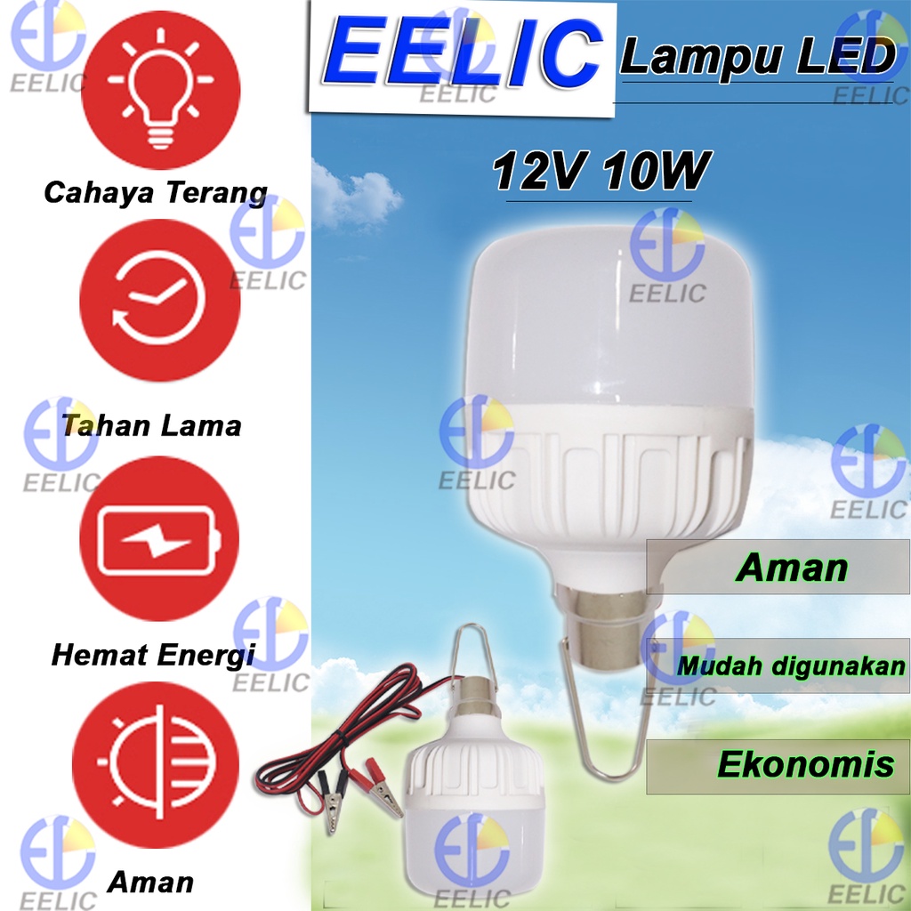 EELIC LAU-DC12V -10W lampu dc  12 volt cahaya putih terang daya 10 watt