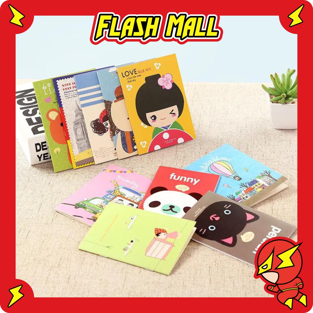 

FLASHmall R038 Buku Tulis Mini Cartoon Note Book Kartun Catatan Memo Pad Lucu Anak Sekolah ImporT