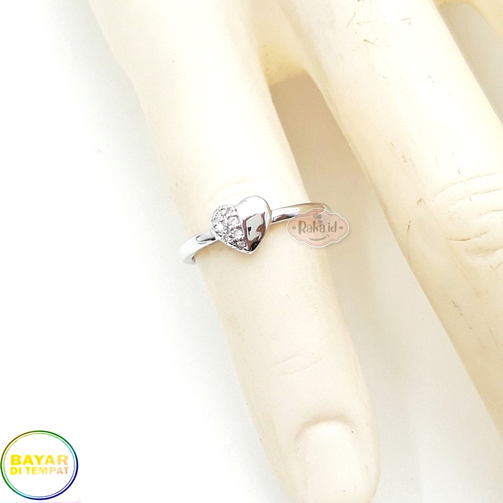 Cincin Anak Motif Love Ukir Silver Perhiasan Cantik Anak Lapis Emas 18k 815