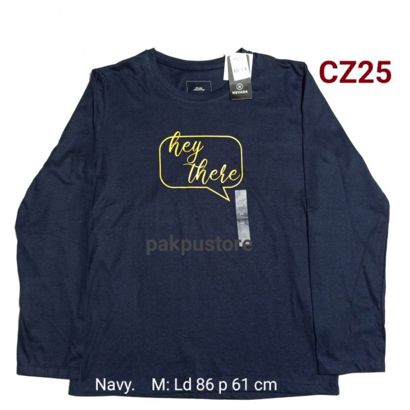 Kaos Lengan Panjang dan tanggung Wanita Nevada, branded Matahari original