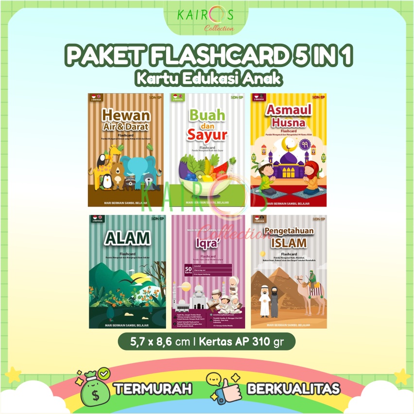 Paket Hemat Flashcard Kartu Belajar Anak 5in1