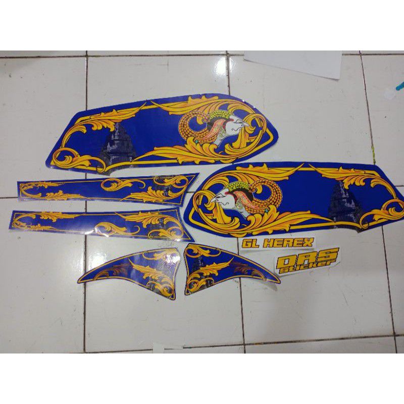 Les sticker Striping variasi Honda gl pro/gl max motif batik wayang