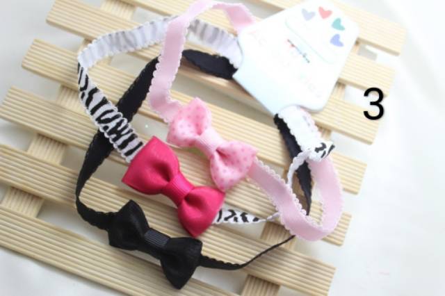 [ORGM] Bandana bayi bando bayi set 3 pc pita mungil