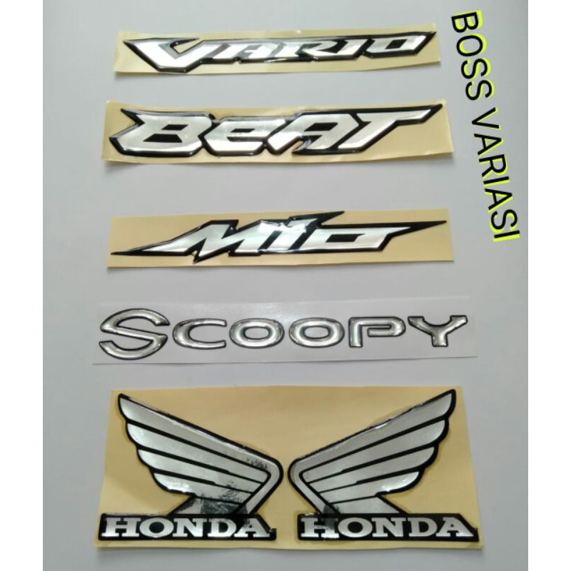 2Pcs Stiker Emblem Timbul Honda Mio Beat Vario Scoopy