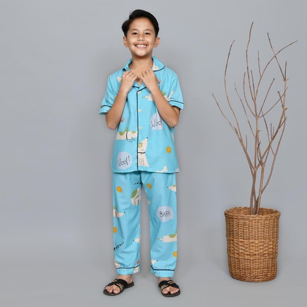 Nyenyak Piyama Anak Laki 6 - 8 Tahun / Setelan Baju Tidur Katun