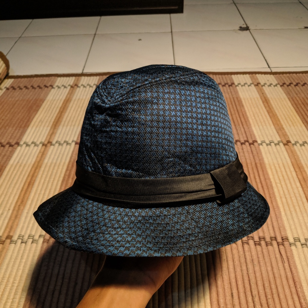Topi Fedora Seoul Cap Trilby Hat Blue Original Second Preloved