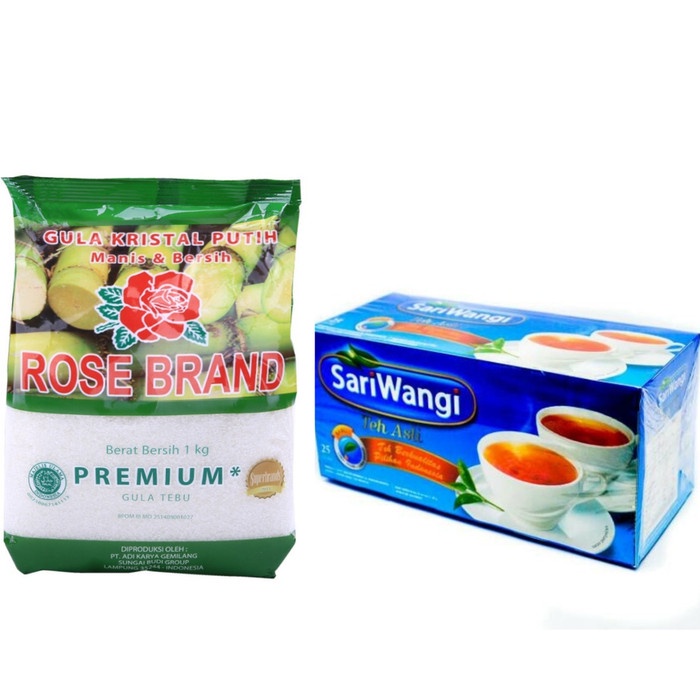 

Paket Gula Pasir Rose Brand 1 Kg + Teh Sariwangi 1 Box