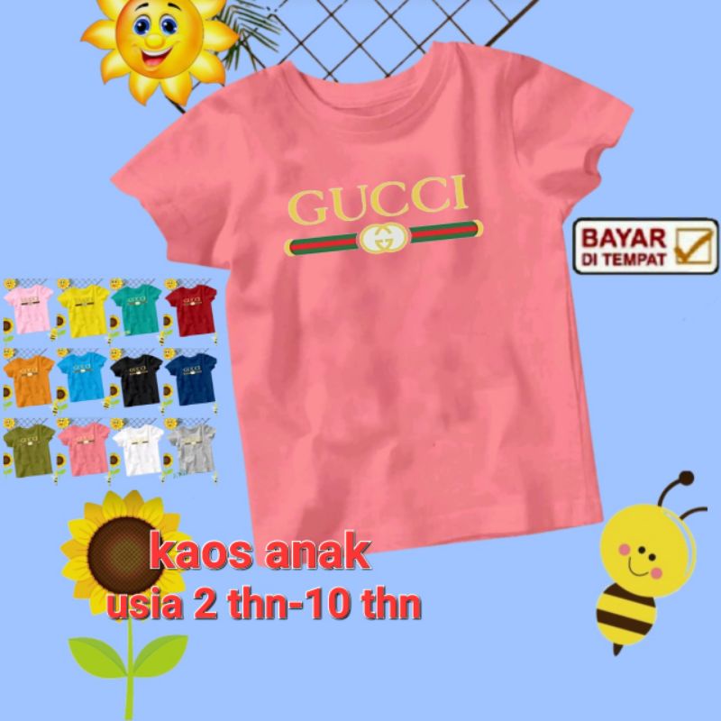 KAOS ANAK CWO/CWE SABLON DIGITAL USIA 2 THN-10 THN (gucc1 lurus)