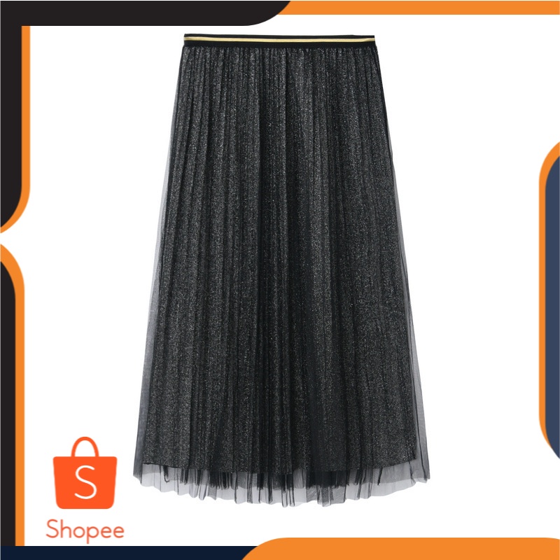 Sutra Cerah Rok Lipit Rok Wanita 2020     Fashion Rok Tulle Rok Panjang 8381