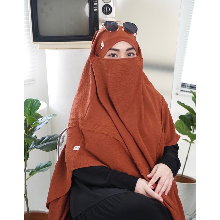 New French Khimar by TRZ Style 13 Warna /French Khimar Best Seller TRZ/ French Khimar Wafiq Nara Crinckle / Khimar Pioneer Nara Crinckle-Terracotta