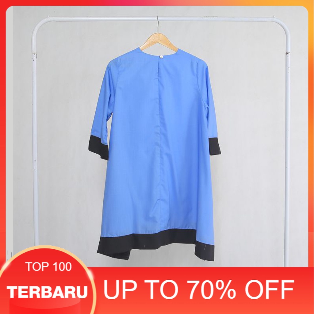 Baju Muslim Wanita Branded TUNIK KINATA WARNA LIGHT BLUE ATASAN WANITA