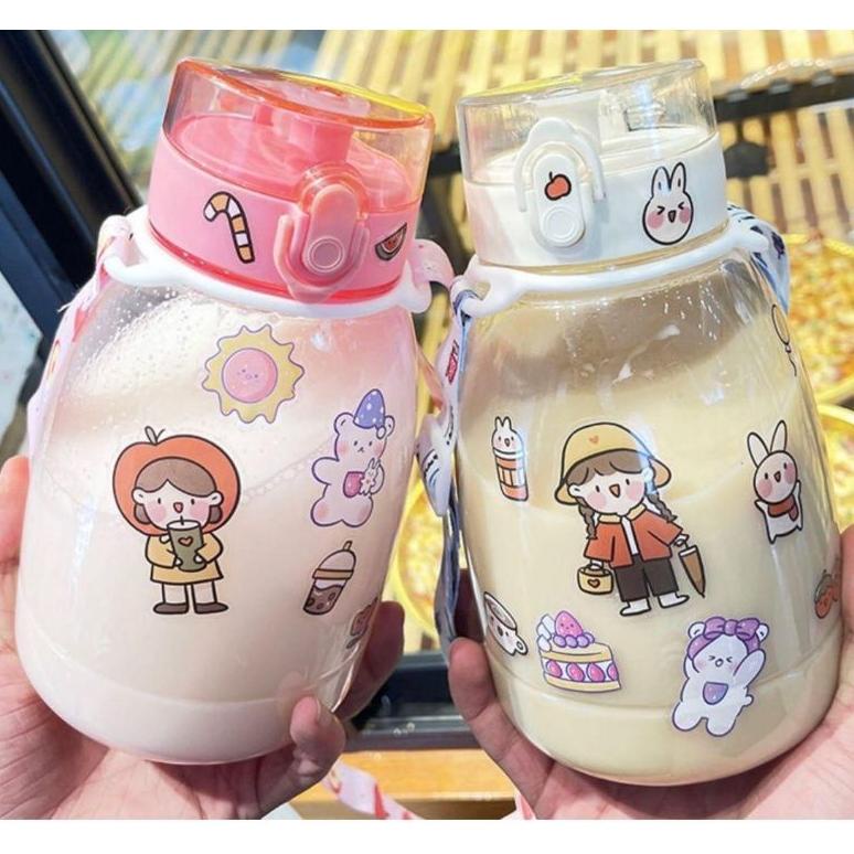 botol minum anak bening viral/botol minum gemoy bening 1,3 liter