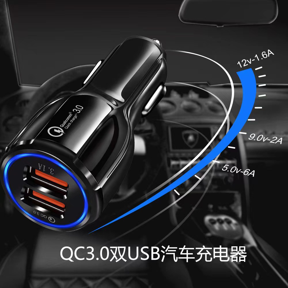 Car Charger Quick Charge Charger Mobil 2 Colokan Ports QC3.0 3.1A