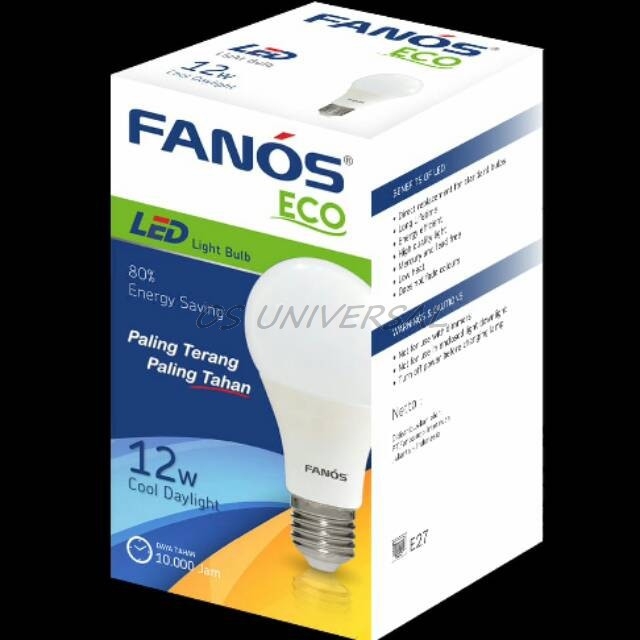 FANOS Lampu LED ECO 3W 5W 7W 9W 12W 15W 18W 22W BULB Putih Bohlam BERGARANSI