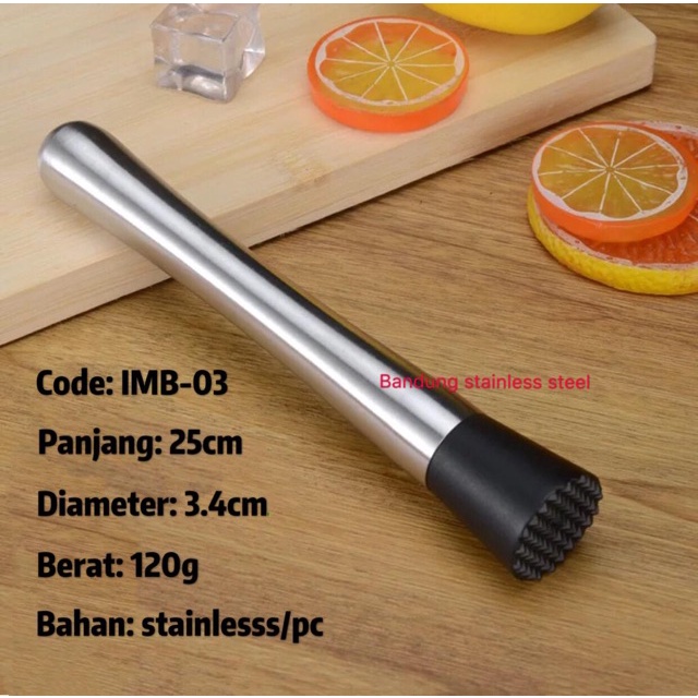 Muddler Ice crusher stick alat penghancur es batu buah kocktail stainless pc