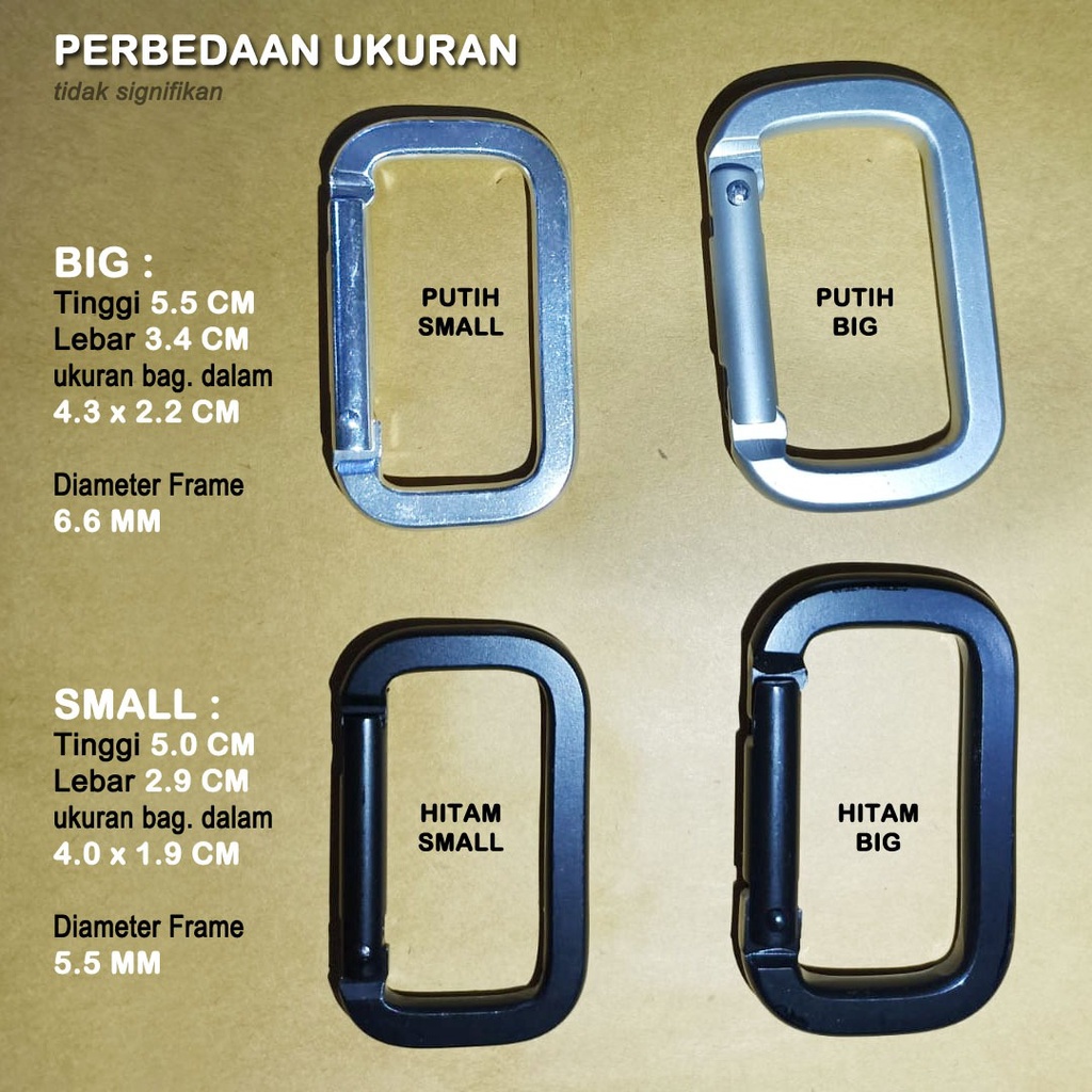 gantungan karabiner KOTAK / pengait carabiner keychain