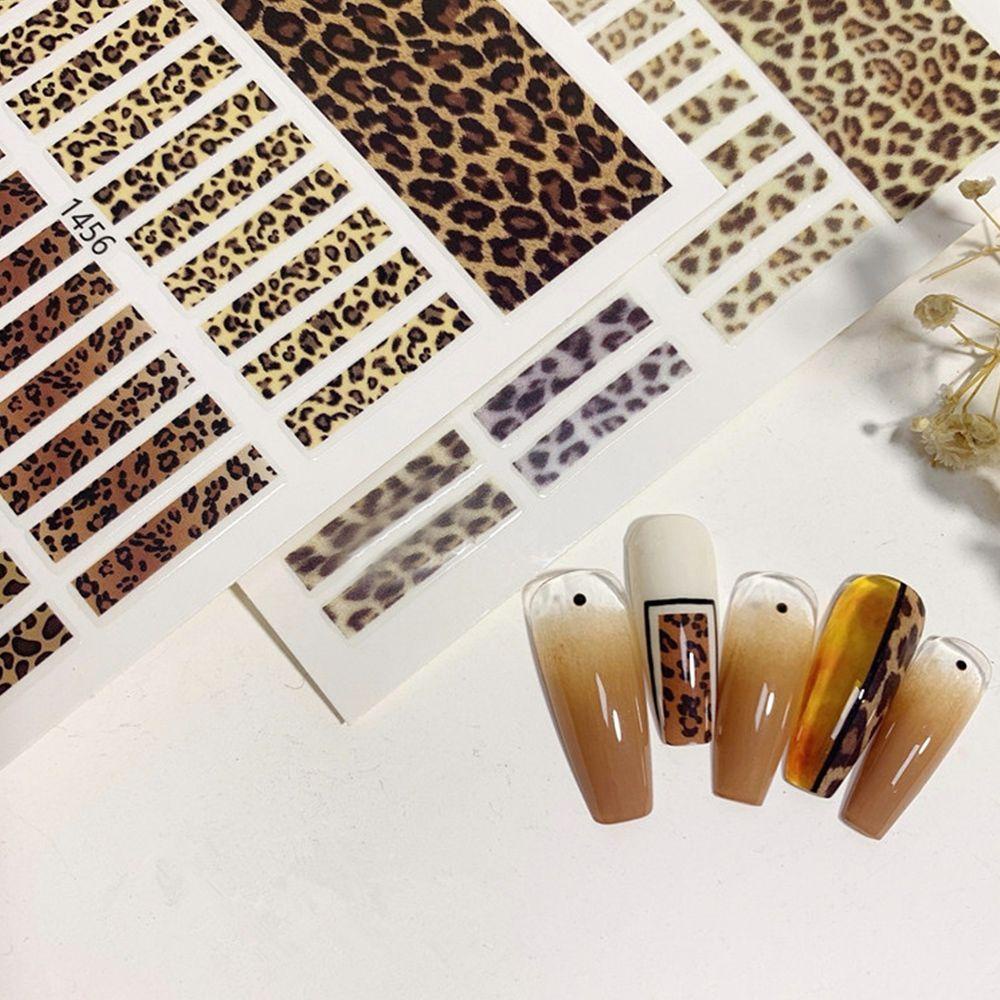 MXBEAUTY Stiker Kuku Leopard Singa DIY Bahan Kuku Hewan Stiker Perekat Ular Decals