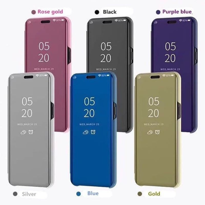 XIAOMI REDMI 9A Flip CASE Cover Mirror clear view Standing Premium