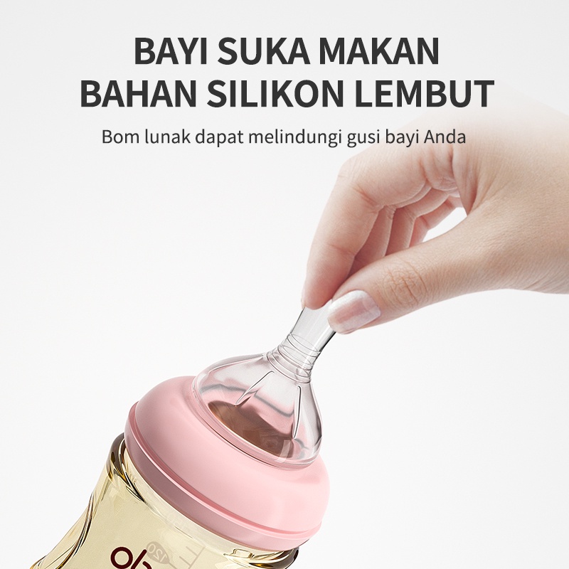 Oberni Botol bayi Botol Susu Keperawatan PPSU Bayi Baru Lahir Feeding Bottle Anti Jatuh dan Anti Tersedak 150ml/180ml Botol susu