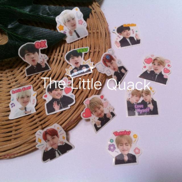 

(12 pcs) Sticker Pack Set BTS B untuk Scrapbook Bujo Case HP Laptop