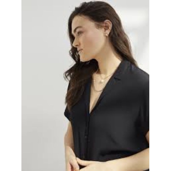 Minioutlet Banana Republic camp collar short sleeve blouse atasan blus wanita krah