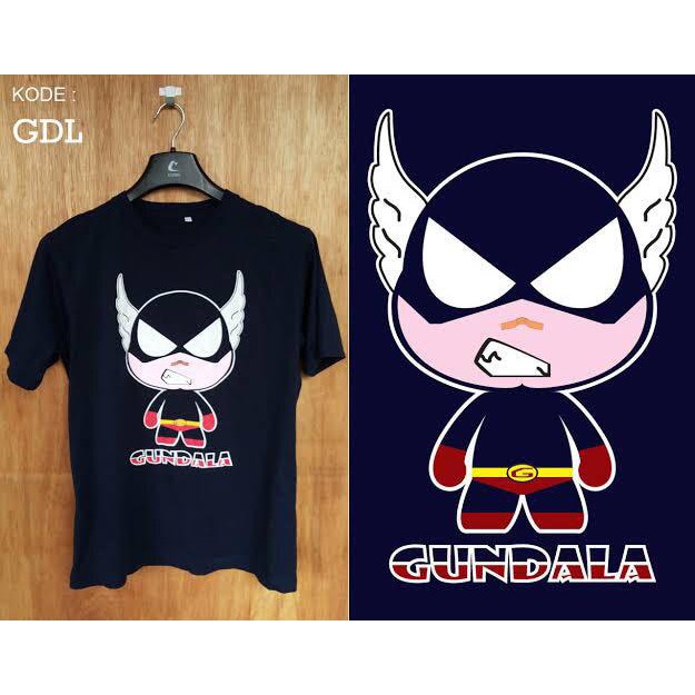 KAOS COMBED 30S GUNDALA PRINTING ANIME BAJU TSHIRT SUPERHERO INDONESIA GARUDA PETIR