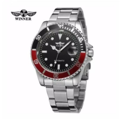 WINNER Watch Automatic Mechanical Men Watch List Black Red FREE BOX