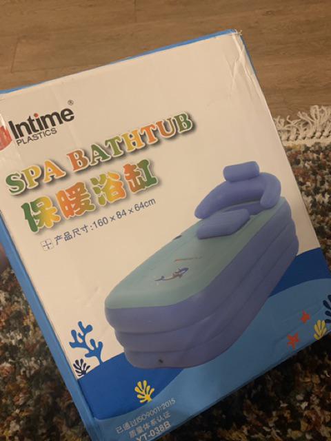 Intime Spa Bathtub Portable Bak Kolam Mandi Spa Inflatable Dengan Pompa Listrik