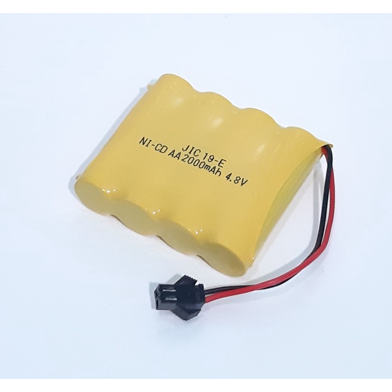 Baterai Mobil RC + Casan RC 4x AA Ni-Cd 4.8V - 2000mAh Socket Hitam