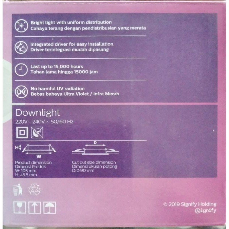 Downlight LED Philips Meson 5 Watt Beli 2 Gratis 1 Warna Putih &amp; Kuning