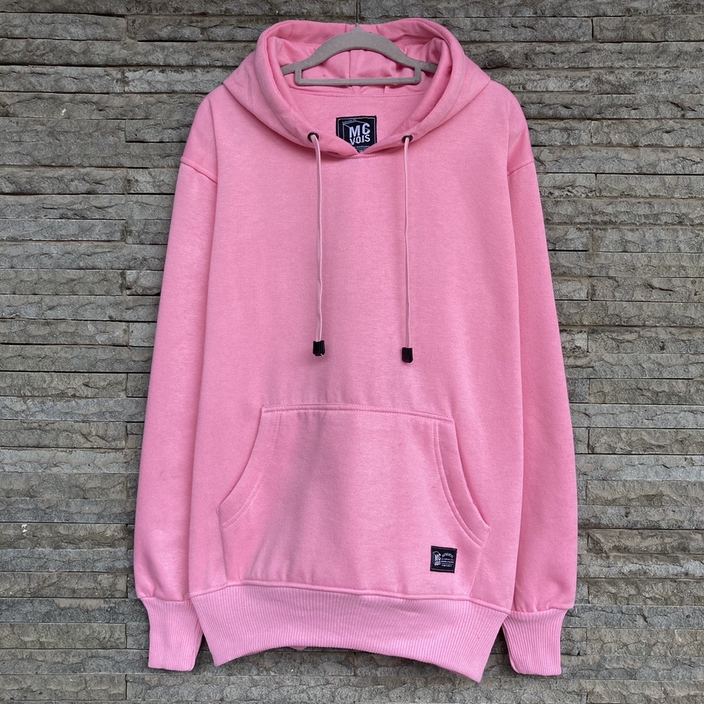 Hoodie Polos Mcvois Pria Wanita Premium Distro-Fleece Pink Baby