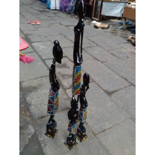 TERMURAH! 1 set Pajangan Suku Asmat Tanimar Keluarga Berencana isi 4 pcs - Souvenir Jogja