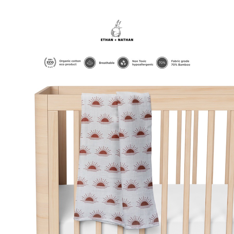 Ethan + Nathan - Baby Swaddle Blanket Pattern Sunrise