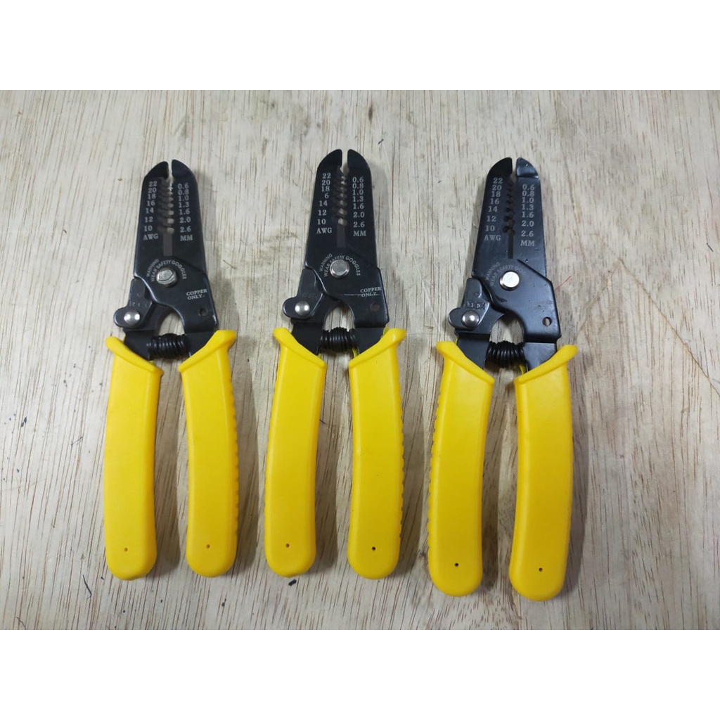 TANG POTONG KABEL WIRE STRIPPER CABLE CUTTING SCISSOR STRIPPING-KUNING