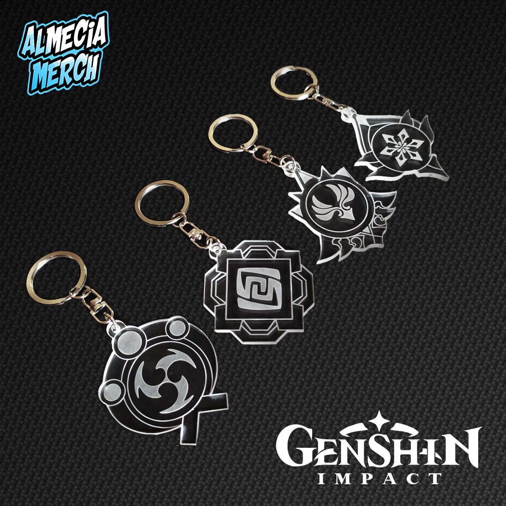 Gantungan Kunci Vision Genshin Impact / Keychain Vision / Gantungan Kunci Grafir Vision Anemo, Cryo,