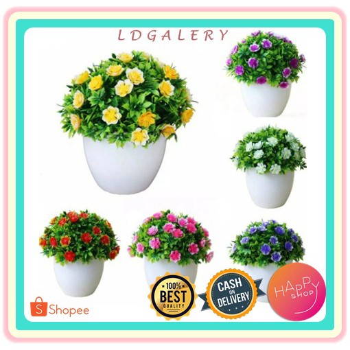 Ldg Pot6 Tanaman Bunga Hias Bunga Dekorasi Ruangan Bunga Plastik