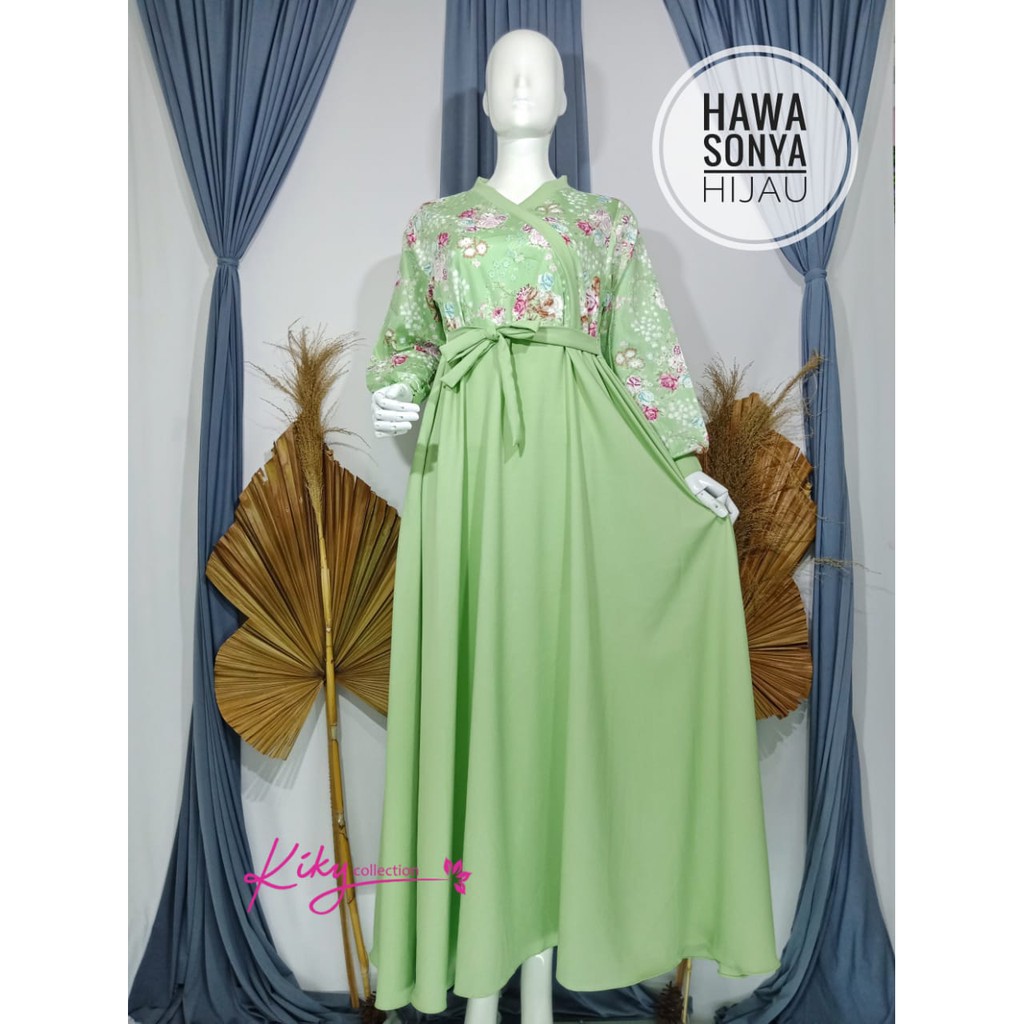 Gamis Katun Jepang Original dan Ity Crepe Premium Model Korea Hawa Sonya